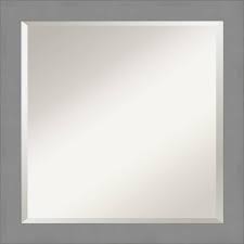 Decorative wall mirror for vanity bathroom. 24 X 24 Brushed Nickel Framed Bathroom Vanity Wall Mirror Amanti Art Target