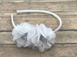 White Flower Headband White Wedding Headband White Etsy White Wedding Headband White Headband Flower Headband