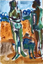 Tahitian women on the beach wall art by paul gauguin by paul gauguin : Study Of Two Tahitian Women On The Beach After Paul Gauguin I Drawing By Dana Blickensderfer Saatchi Art