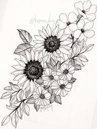 39 Ideas Flowers Drawing Sunflower Yellow Flower Thigh Tattoos Floral Hip Tattoo Sunflower Tattoos