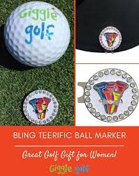 Teerific Bling Golf Ball Marker With Hat Clip Great Golf Gift For Women Giggle Golf Fun Golf Accessories For Wome Golf Ball Crafts Ball Markers Giggle Golf