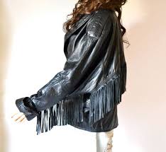 80s Vintage Black Leather Jacket With Fringe Vintage Black Etsy Leather Jacket Vintage Leather Jacket Black Leather Jacket