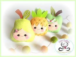 Happy Fruit Felt Pattern Set Of Three Fruits Felt Fruit Diy Etsy Felt Fruit Happy Fruit Felt Pattern