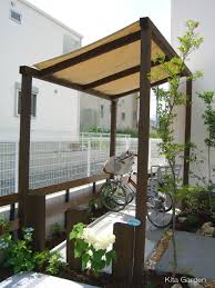自転車置き場の屋根2 パーゴラのプラン パーゴラ diy 作り方 屋外パティオ