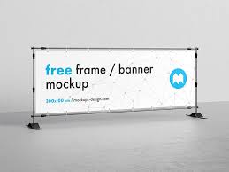 Free Banner Frame Stand Mockup 300 X 100cm Mockups Design Free Premium Mockups Frame Mockup Free Event Banner Free Banner