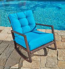 Suncrown Outdoor Furniture Teal Patio Rocking Chair Allweather Wicker Seat With Thick Outdoor Wicker Rocking Chairs Patio Rocking Chairs Wicker Rocking Chair