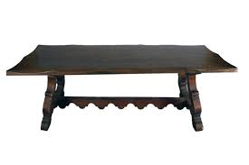 Fantastic round dining table with hand carved central pedestal made for you in any size. Antique Spanish Colonial Style Dining Table With Scalloped Edge In Fair Condition Measures 85 X35