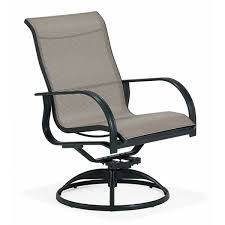 Winston Mayfair Collection Sling High Back Swivel Tilt Dining Chair In Black Finish And Neutral Patio Furniture Dining Set Hearth And Patio Patio Dining Chairs