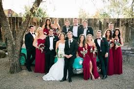 Black And White Wedding Party Windmill Winery Wedding Alaina And Keith Turquoise Bridesmaid Maroon Wedding Winter Wedding Red