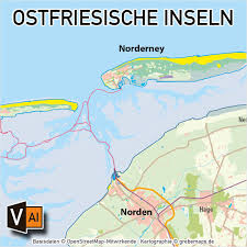 Die tiefen werden in nap und lat angegeben. Ostfriesische Inseln Ubersichtskarte Vektorkarte Grebemaps Kartographie