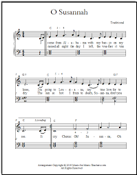 Learn piano, learn piano easily with this new method. O Susanna Easy Piano Guitar Sheet Music