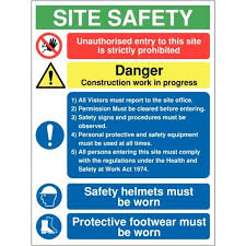 Unauthorised Entry Is Strictly Prohibited Construction Site Sign Construction Site Construction Site Safety Site Sign