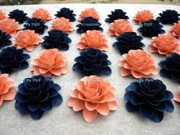 Maybe you would like to learn more about one of these? Paper Flowers Light Coral Or Salmon Navy Blue Flowers For Etsy
