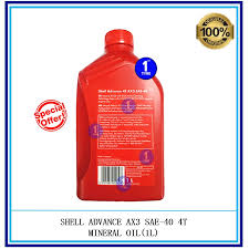 Fungsi oli adalah untuk melumasi dalam artian mengurangi gesekan bagian dalam mesin saat bekerja. Buy 4t Shell Advance Ax3 Sae 40 Sae40 Api Sf 1l Mineral Oil 100 Original Minyak Hitam Motorcycle Oil Seetracker Malaysia