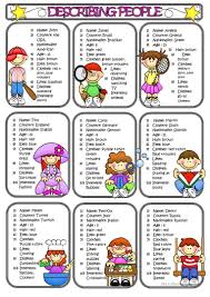 Describing People 2 English Exercises English Lessons Teaching English