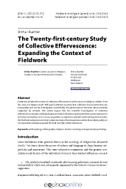 It can be best understood by first analyzing the term itself. Pdf The Twenty First Century Study Of Collective Effervescence Expanding The Context Of Fieldwork Arthur Buehler Academia Edu