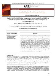 Individuals are objectively analyzed and profiled. Pdf English Exit Test Eet And Competence Based English Test Cbet As Verbal Competence Measures For Employability A Comparative Systematic Review Dr Mah Boon Yih Academia Edu