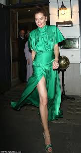 She has been acting since the age of 13, appearing in a number of british television programmes. Anna Friel Showcases Her Long Legs In A 2 300 Victoria Beckham Emerald Silk Gown Daily Mail Online