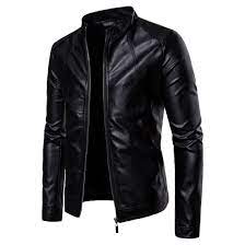 Fashion Cool Plain Leather Zipper Lapel Collar Jacket In 2020 Leather Jacket Men Business Casual Coat Mens Fashion Summer
