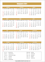 In our online calendar section, monthly calendar and yearly calendar can be generated with some very useful options. Singapore Calendar 2021 With Holidays Free Printable Template Printable The Calendar