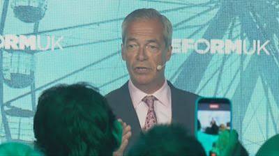 Nigel Farage speaking at a campaign event following the Clacton by-election results.