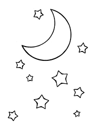 Moon And Stars Illustration Moon Coloring Pages Star Coloring Pages Star Illustration