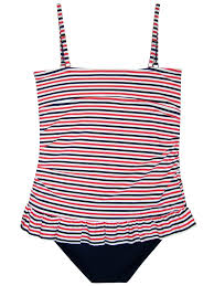 Marina West Marina West Womens Retro Ruffle Tankini