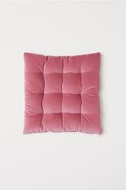 velvet seat cushion old rose home all h m gb kitchen chair cushions cushions seat cushions
