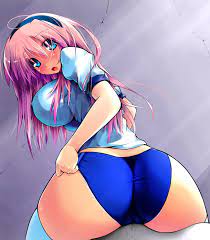 big boobs, pink hair, blue eyes, long hair, ass, anime, anime girls, huge  breasts, boobs, rear view | 1300x1485 Wallpaper - wallhaven.cc