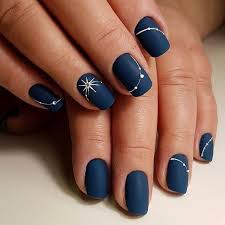 Stylish navy blue nail color. Navy Blue Nails Are A Popular Nail Color Navy Blue Is One Of The Dark Hues You Rarely Notice Na Fall Leaves Nail Art New Years Nail Art Stylish Nails Designs
