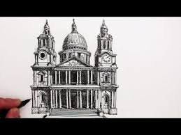 How To Draw Buildings St Paul S Cathedral London Art Drawing Famous Buildings London Drawing