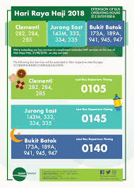 27 jun 2018 hari : Extension Of Operating Hours Hari Raya Haji 2018 Tower Transit Singapore