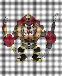 Free firefighter cross stitch patterns. Taz Firefighter Crochet Pattern Cgct 104106
