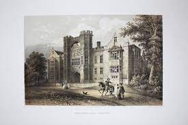 Brereton hall has a small lawned garden with trees. Fine Original Lithotint Illustration Of Brereton Hall Cheshire By W L Walton Published By Chapman And Hall And Dated 1843 1881 Von Original Single Lithotint Illustration From The Baronial Halls And Picturesque Edifices
