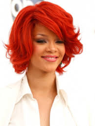 Fashion rihanna wine red medium curly synthetic hair wig 14 inches. Short Hot Rihanna Wigs Celebrity Wigs Wigsis