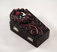Gothic Coffin Box Black Decorated Trinket Box Dark Victorian Etsy Gothic Coffin Wooden Jewelry Boxes Trinket Boxes