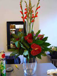 P1160912 Jpg 1200 1600 Tropical Flower Arrangements Church Flower Arrangements Anthurium Arrangement