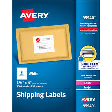 Check spelling or type a new query. Ave95940 Avery Shipping Labels Sure Feed Technology Permanent Adhesive Rectangle Laser Inkjet Bright White Paper 6 Sheet 250 Total Sheets 1500 Total Label S 2 Office Supply Hut