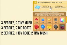 Pokemon Quest Recipes Pokemon Recipes Water Type Pokemon