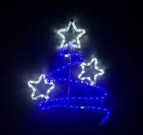 Blue/white Zig Zag Star Tree Rope Light Motif