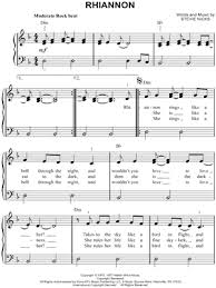 Fleetwood Mac Rhiannon Sheet Music Easy Piano In D Minor Transposable Download Print Fleetwood Mac Music Sheet Music Fleetwood Mac Lyrics