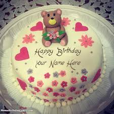 I just love birthdays, especially yours happy birthday to you happy birthday to you happy birthday, dear friend happy birthday to you! Cute Teddy Bear Birthday Cake With Name