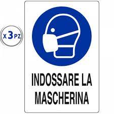 Obbligo ovviamente esteso anche al personale dei. 3 Pz Cartello Di Obbligo Indossare La Mascherina 20x30 In Plastica