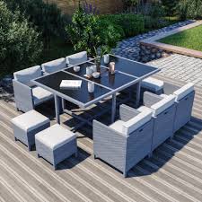 Salon de jardin leclerc ploermel salon de jardin metal de jardin en résine tressée 8 personnes, résine tressée, une résine. Ensemble De Salon De Jardin Modulable Avec Table Encastrable Gris Ecru 10 Places