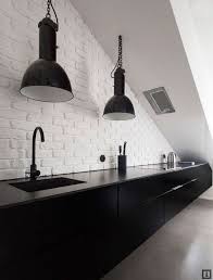 Black And White Bricks Design Painting Brick Walls White An Increasingly Popular Trend Black Kitchens Modern Kitchen Design Interior Design Kitchen