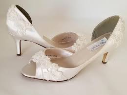 Save 5% with coupon (some sizes/colors) Ivory Bridal Shoes With Ivory Lace Trim Romantic Ivory Wedding Shoes Custom Wedding Shoes By A Bidda Bling