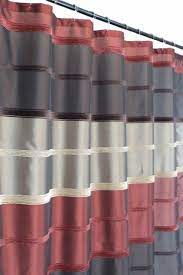 Burgundy Red Brown Taupe Fabric Shower Curtain Chenille Textured Stripes Contemporary Shower Curtains By Curtain Call Houzz