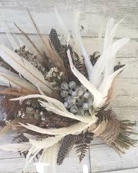 Boho Feather Bouquet Dried Bouquet Wedding Feather Wedding Decorations Dried Flower Bouquet