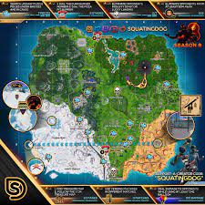 Fortnite season 8, week 8: Fortnite Cheat Sheet Map For Season 8 Week 8 Challenges Fortnite Insider