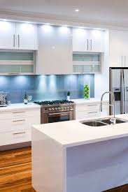Aluminium Doors With Frosted Glazed Centre Panel On Over Head Cabinets White Modern Kitchen Home Decor Kitchen Kitchen Colour Combination